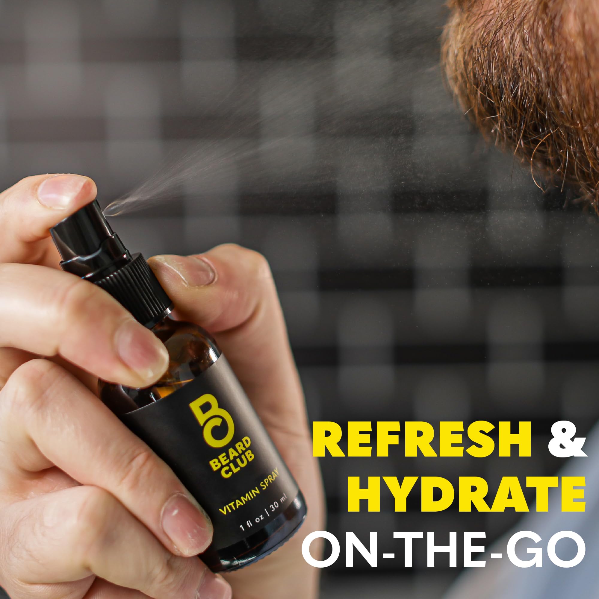 Beard Club Advanced Beard Growth Kit - Derma Roller, Growth Oil, Vitamins and Vitamin Spray, Shampoo and Boar Bristle Brush - Gift Set - Cedar