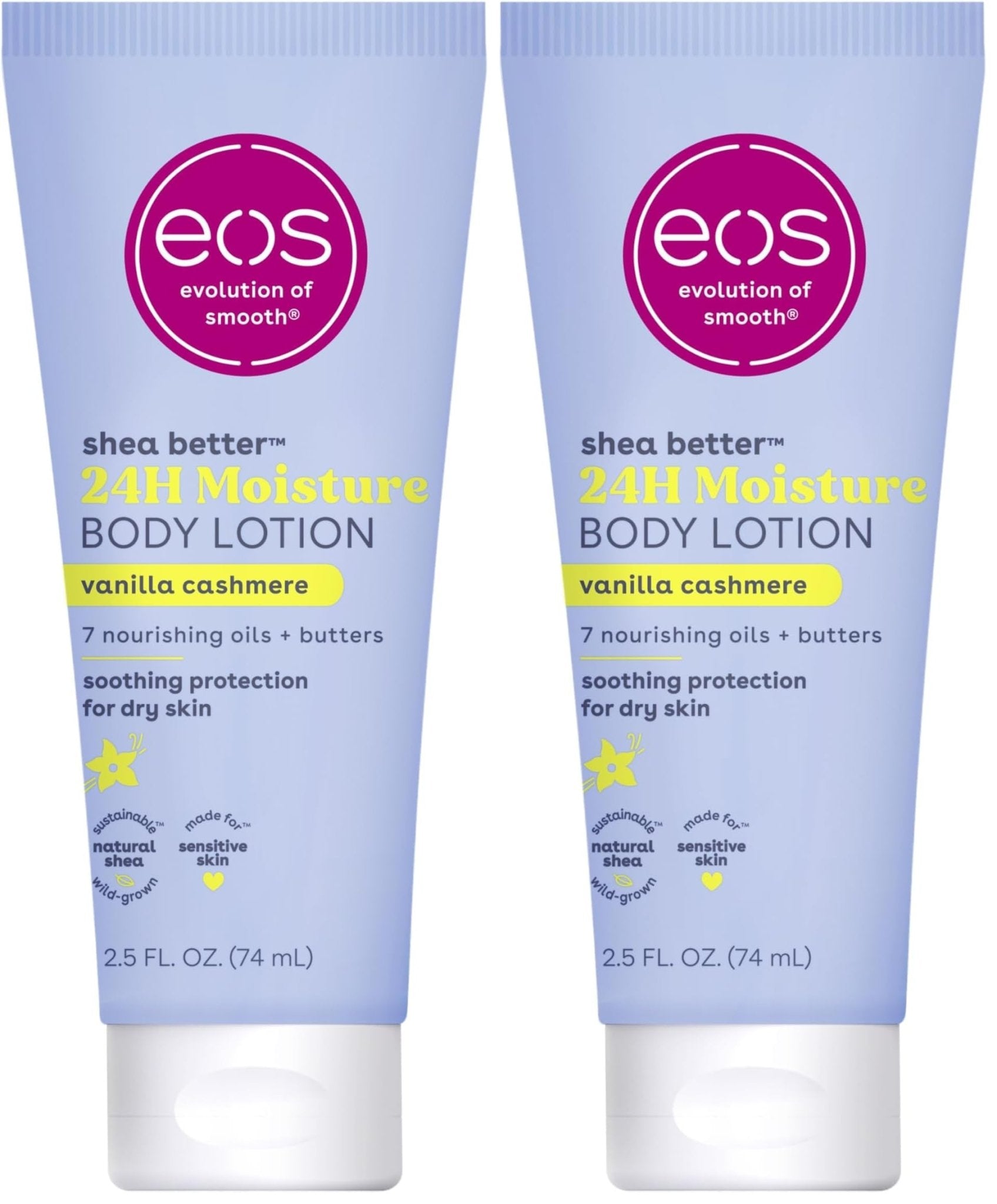 eos Shea Better Body Lotion Vanilla Cashmere, 24-Hour Moisture Skin Care, Lightweight & Non-Greasy, Natural Shea, Vegan, Vanilla Body Lotion, 16 fl oz