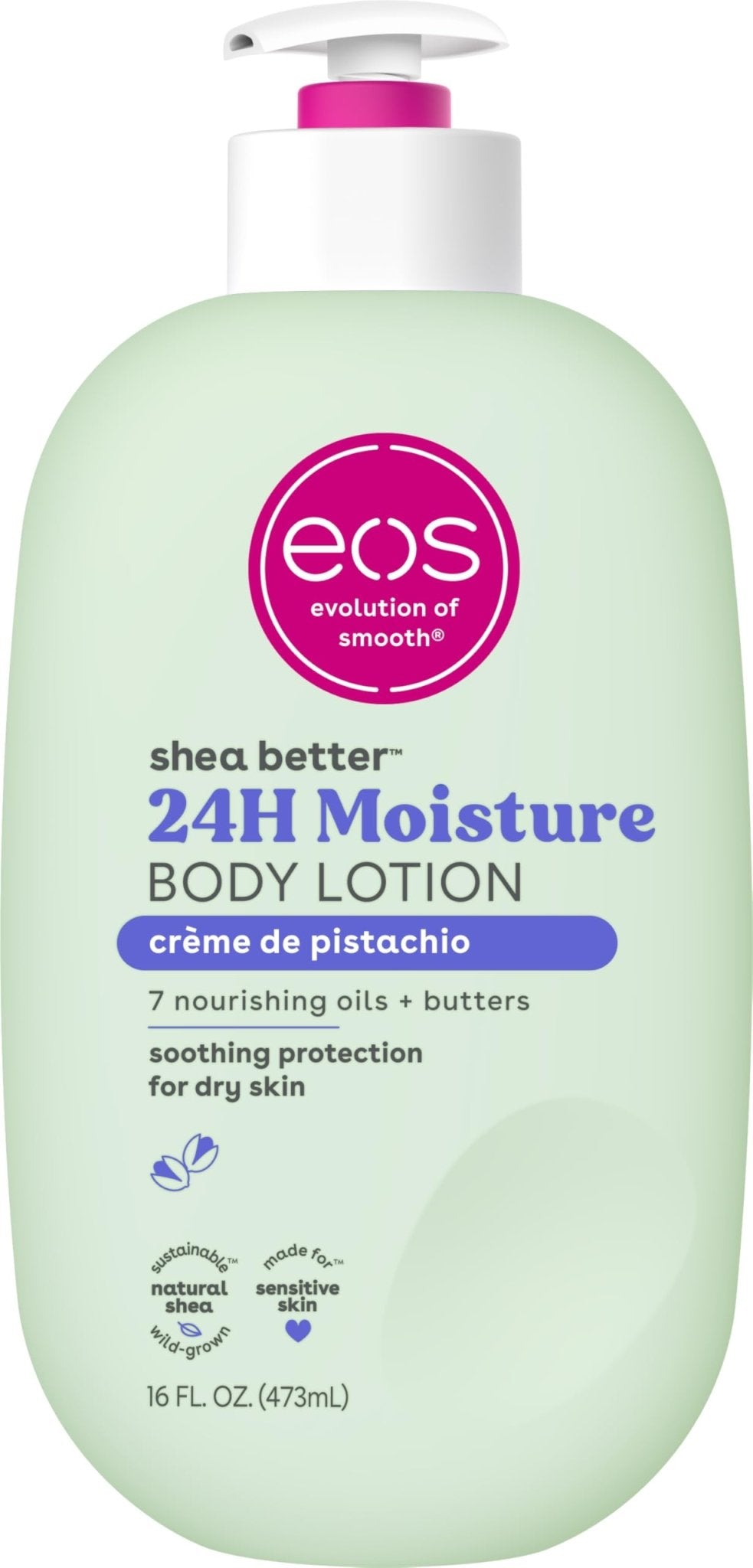eos Shea Better Body Lotion Vanilla Cashmere, 24-Hour Moisture Skin Care, Lightweight & Non-Greasy, Natural Shea, Vegan, Vanilla Body Lotion, 16 fl oz